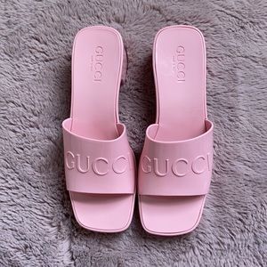 Rubber Slide Heeled Sandal